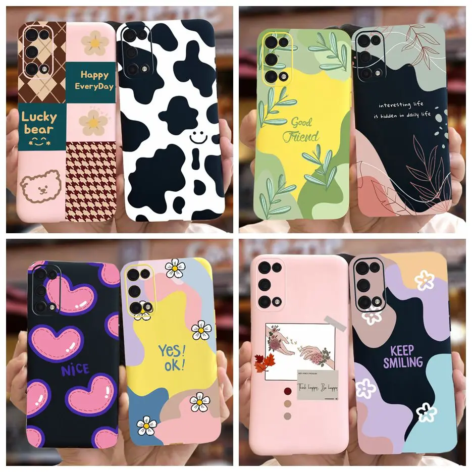 For Realme 7 5G Case RMX2111 Stylish Art Painted Cover Shockproof Soft Silicone Phone Case For Realme7 5G Back Cover Matte Coque