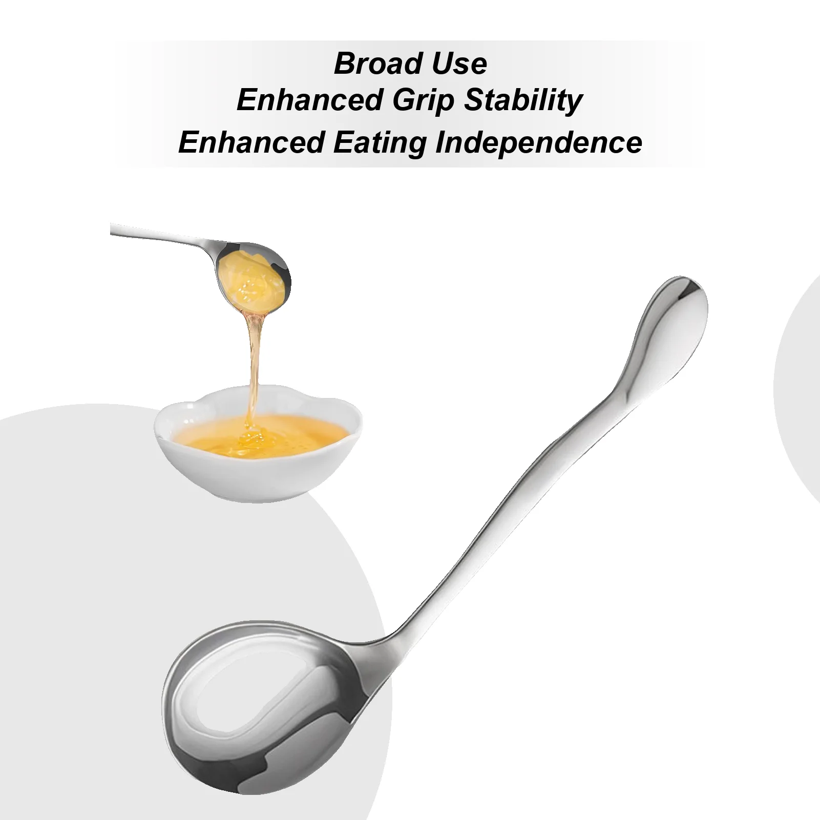 

Adaptive Spoons For Disabled Adults Stainless Steel Flatware Self-Eating Metal Spoons For Disabled People Elderly Seniors