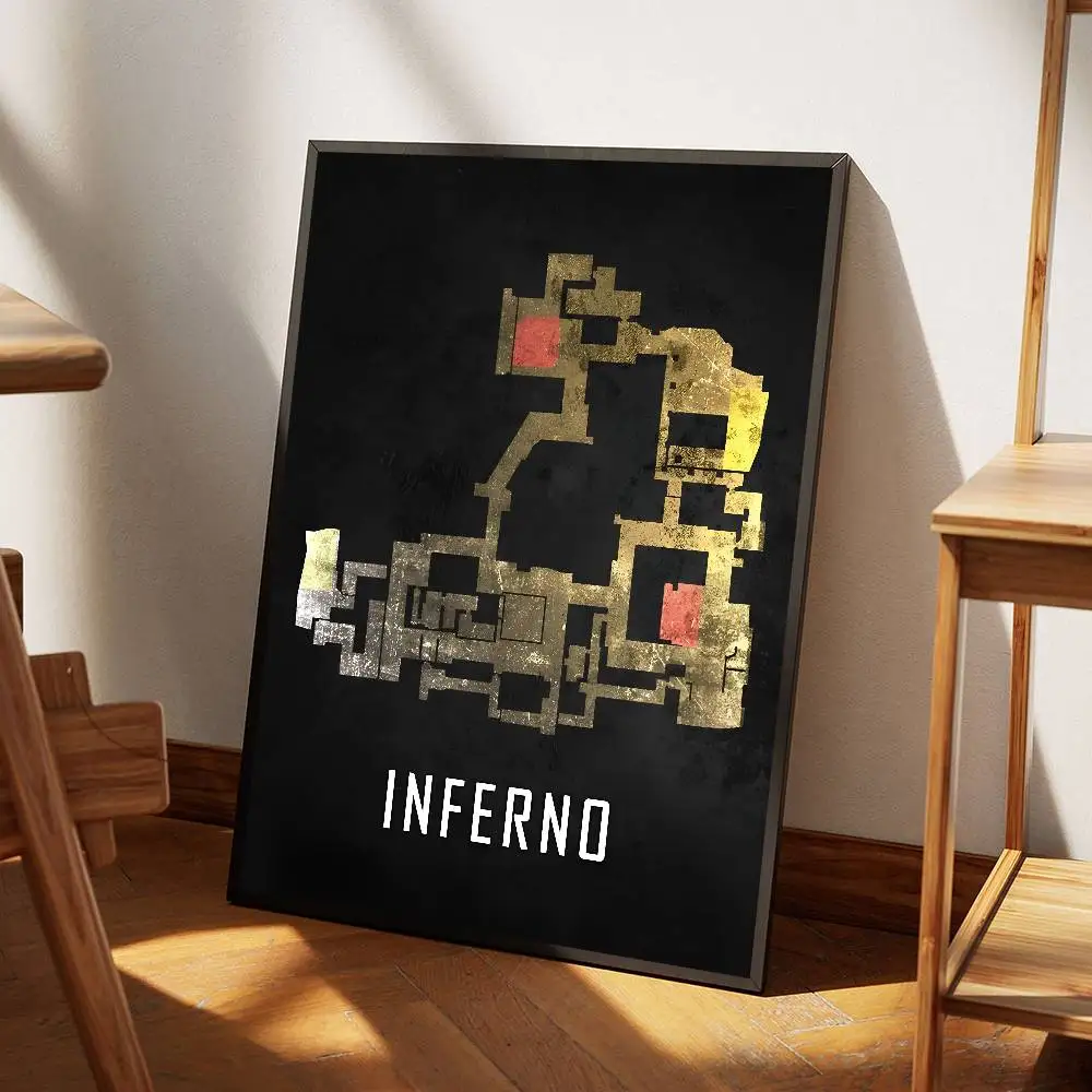 الكلاسيكية Cs2 خريطة ملصق ذاتية اللصق الفن للماء ورقة ملصق مقهى بار غرفة جدار ديكور #6