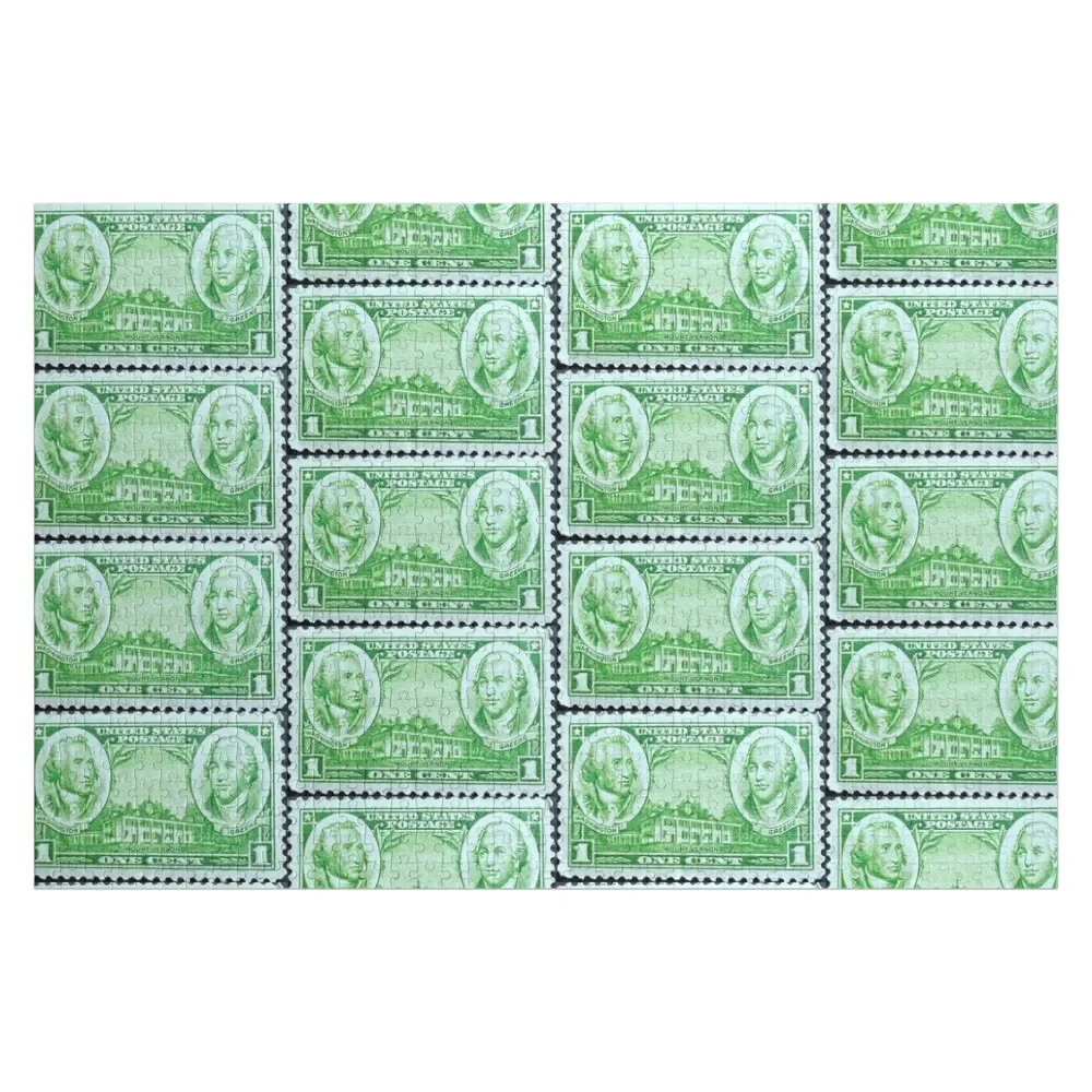 Mount Vernon Vintage Postage Stamp Jigsaw Puzzle Iq Custom Wooden Gift Wooden Boxes Baby Wooden Puzzle