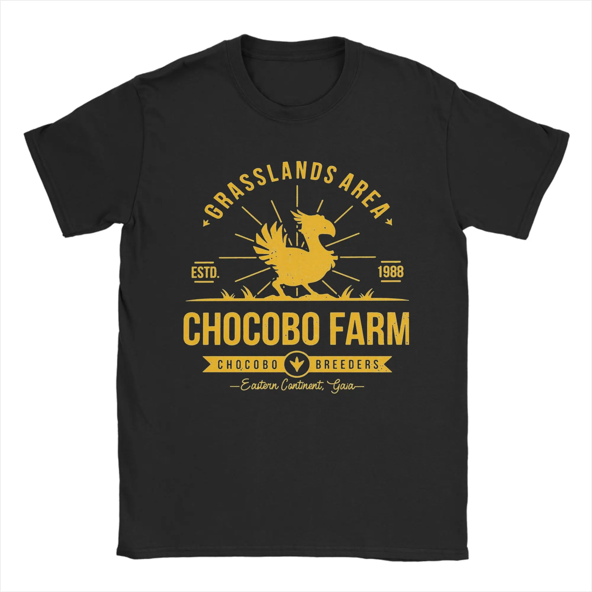 Chocobo Farm Finals Fantasys T Shirts Men Women 100% Cotton Novelty T-Shirt Round Collar Video Game Tees Short Sleeve Clothing
