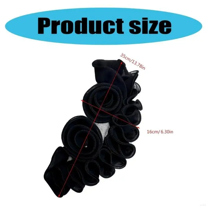 270D Elegant Ruffle Trim Fabric Patches Creative Fashion Appliques Sewing Patches for Special Occasion