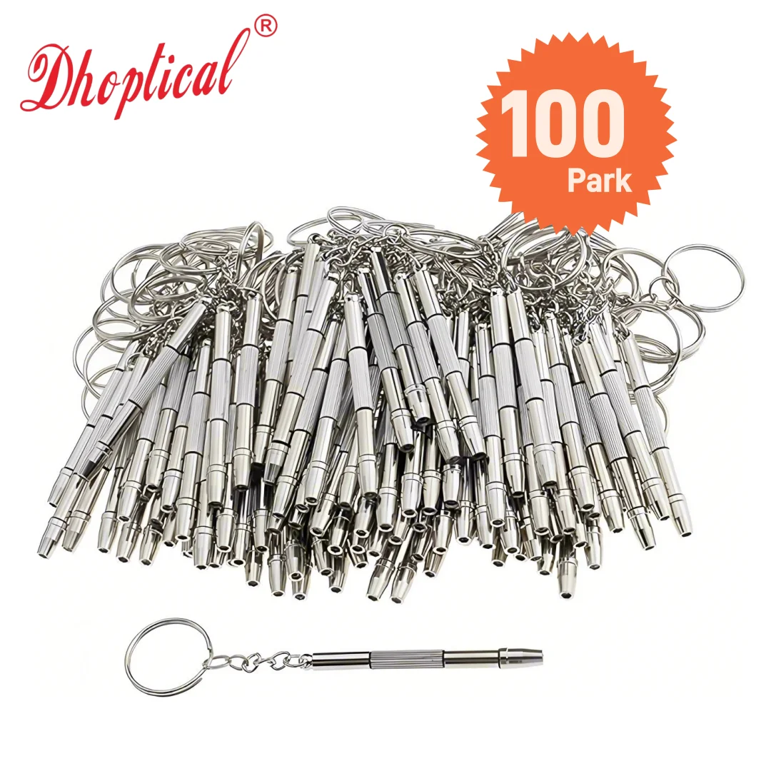 100-Piece 4-in-1 Mini Eyeglass Screwdriver Set】Phillips, Flathead, Hex Bits – Portable Eyewear Repair Tool Kit for Eyeglasses