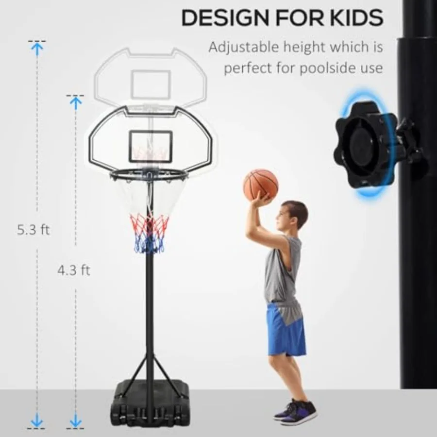 Canestro da basket portatile Obiettivi per adolescenti e giovani Canestro da basket portatile da esterno con altezza regolabile Perfetto f