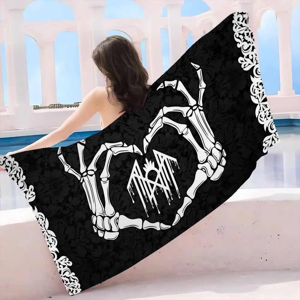 Sleep Rock Band T-Tokens Beach Towel Colorful Bath Towels For Girl Microfiber Quick Dry Custom Sand Free Beach Yoga Spa Gym