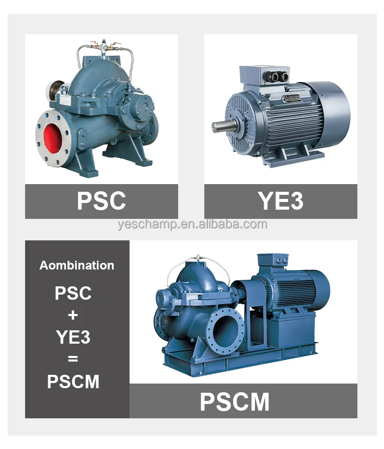 PSCM Industrial Centrifugal Water Pump Double Suction Split Case High Pressure Stainless Steel Oil Electric Application