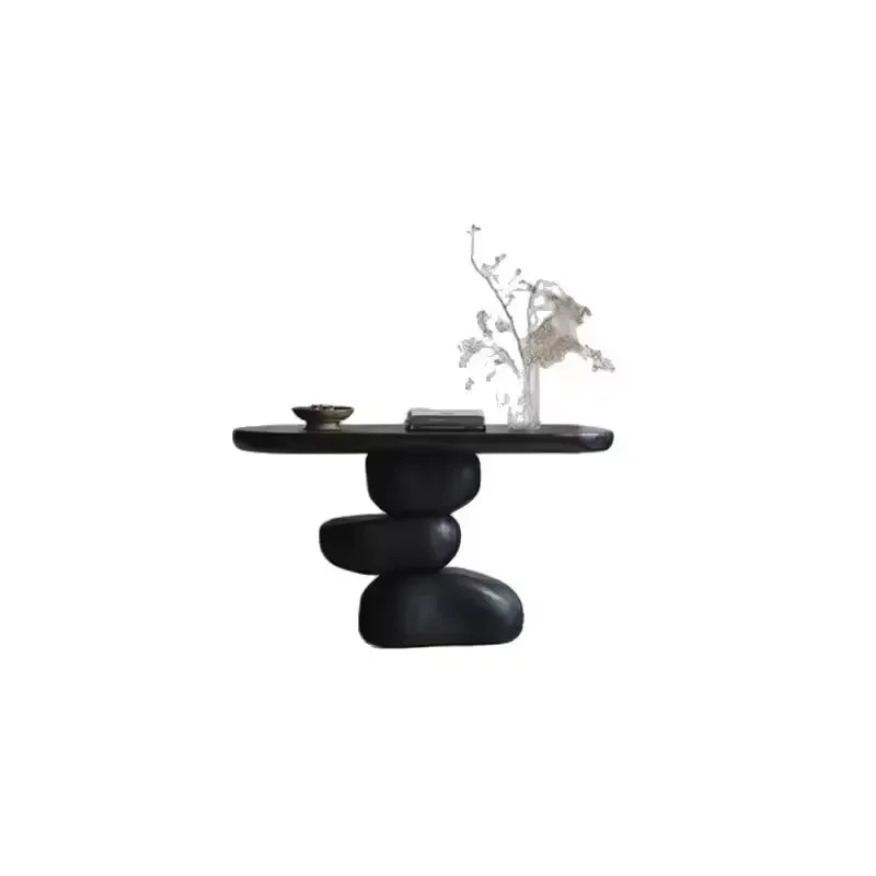 Nordic  Modern Living Room Furniture Italian Minimalist High End Retro Black Fiberglass Foyer Desk
