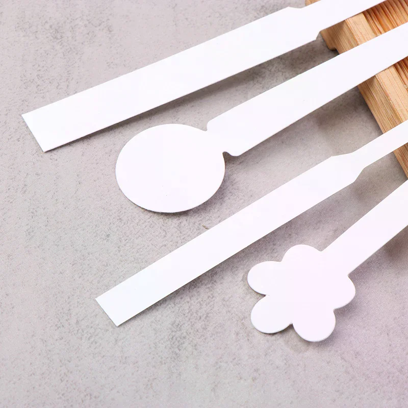 100 قطعة/الوحدة رأس مستدير اختبار الروائح العطر الزيوت الأساسية اختبار تستر شرائط الورق شكل زهرة