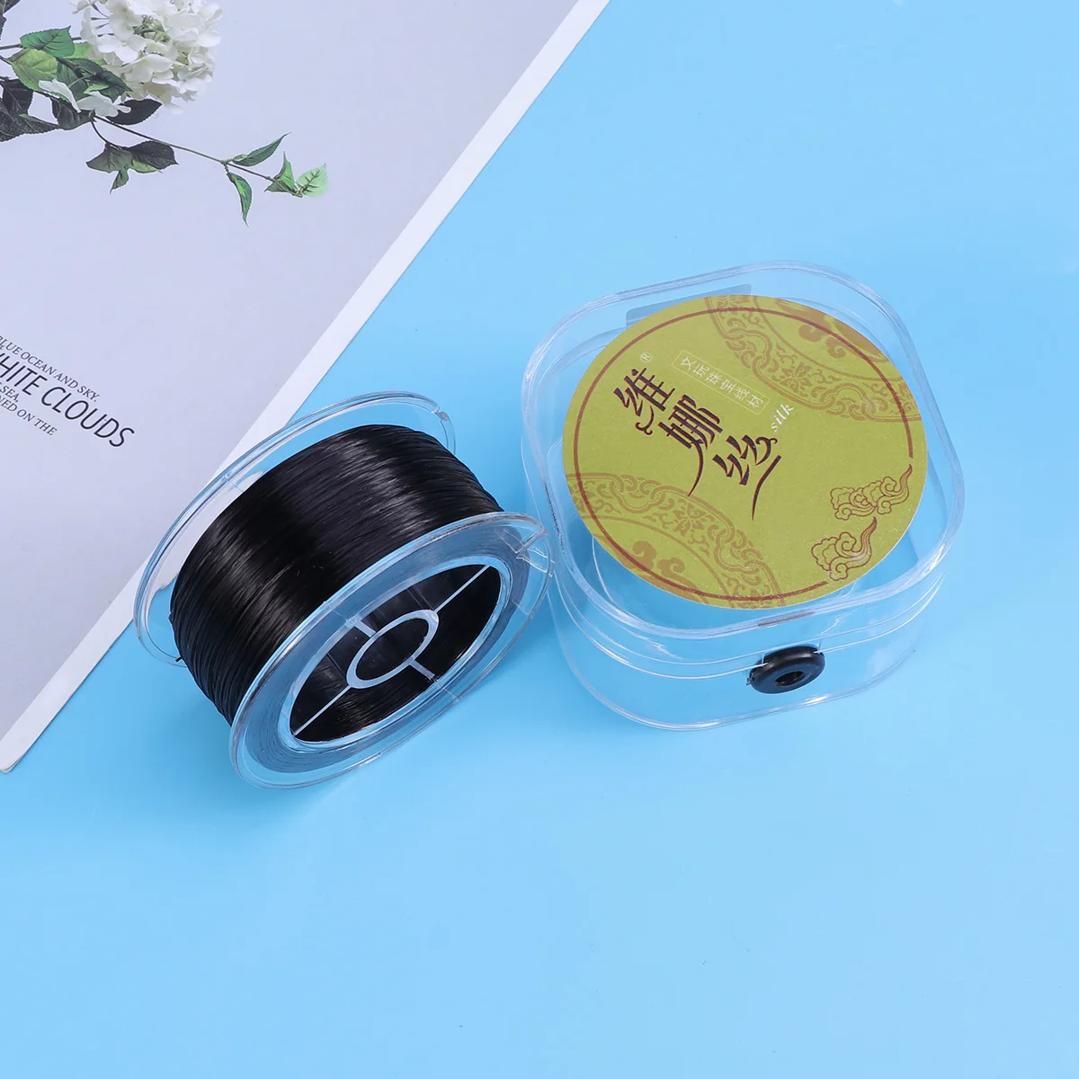 

100 Meters Crystal Amber Bracelet Beading Thread Prayer Beads Elastic Cord Black