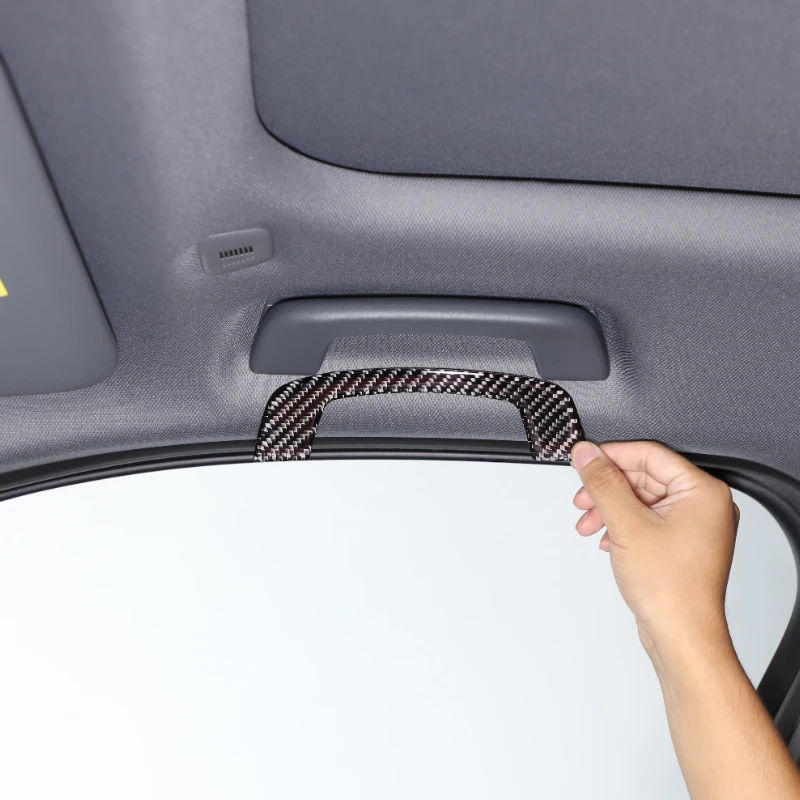 

metyoucar For BMW 5 Series G60 2024-2025 Soft Carbon Fiber Car Roof Handle Cover Trim Sticker Interior Car Accessories