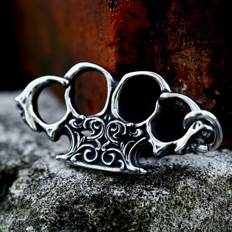 BEIER 2023 New Fashion 316L Stainless Steel Men's Pendant Cool Brass knuckles Shape Pendant For Men Biker Jewelry Gift