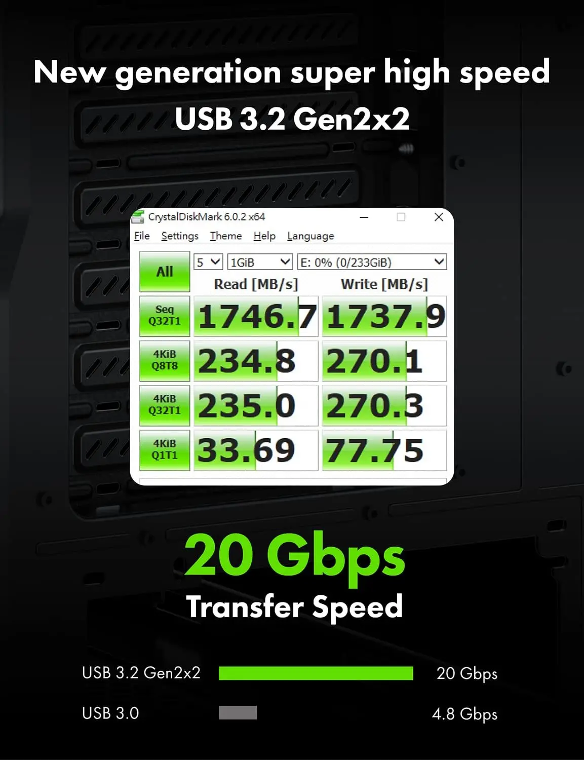 Adapter USB-C 20Gb USB 3.2 Gen 2x2 do panelu przedniego, przedłużacz złącza płyty głównej, kabel USB-C do USB3.2 Type-E Key-A 20-Pin — zdjęcie produktu 4