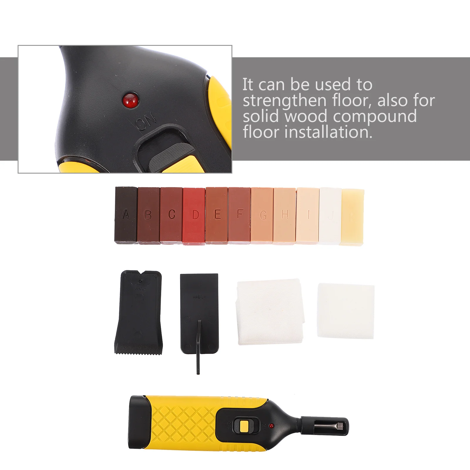1 مجموعة طقم تصليح الأثاث تصميم مرمم لاسلكي لترميم فجوة الأرضية الصفائحية تثبيت الصيانة المنزلية #2
