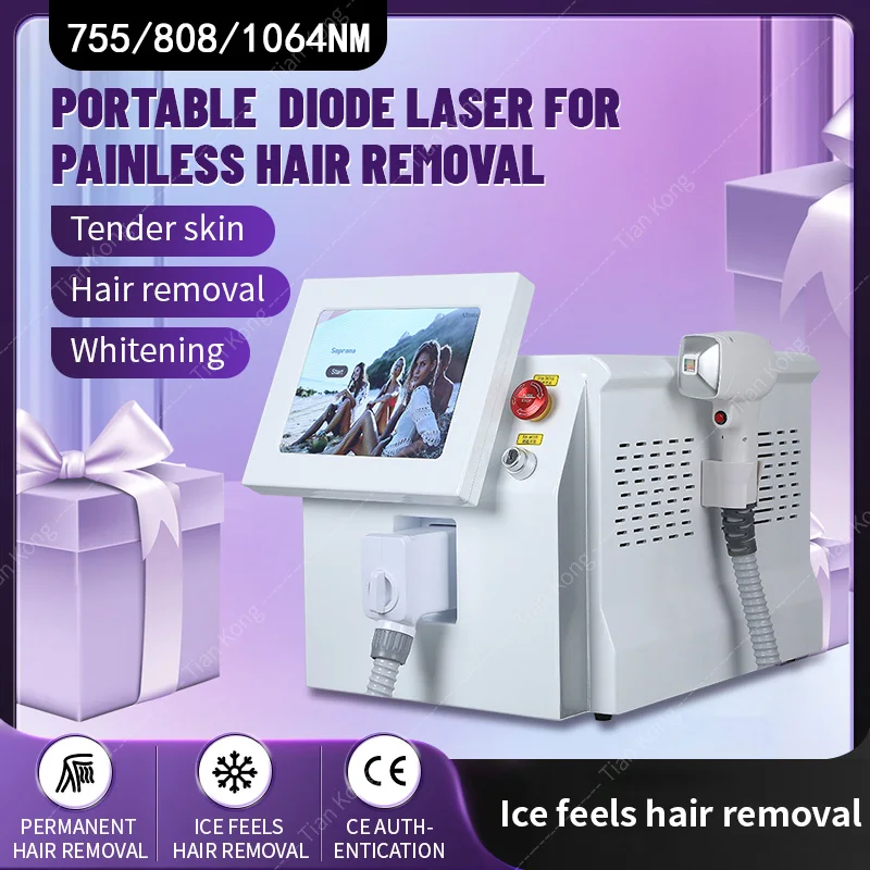 NEW 2025 CE Approved 3500W Ice Platinum Diode Laser Hair Removal Machine 755 808 1064 nm 3 Wavelength