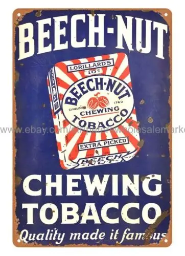 modern kitchen wall decor Beech-Nut Chewing Tobacco metal tin sign