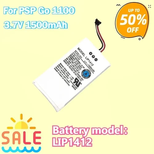 Nuevo modelo de batería LIP1412 Una batería de alta calidad para PSP GO 1100, disponible en 930 mAh y 1500 mAh. Alta energía y larga duración