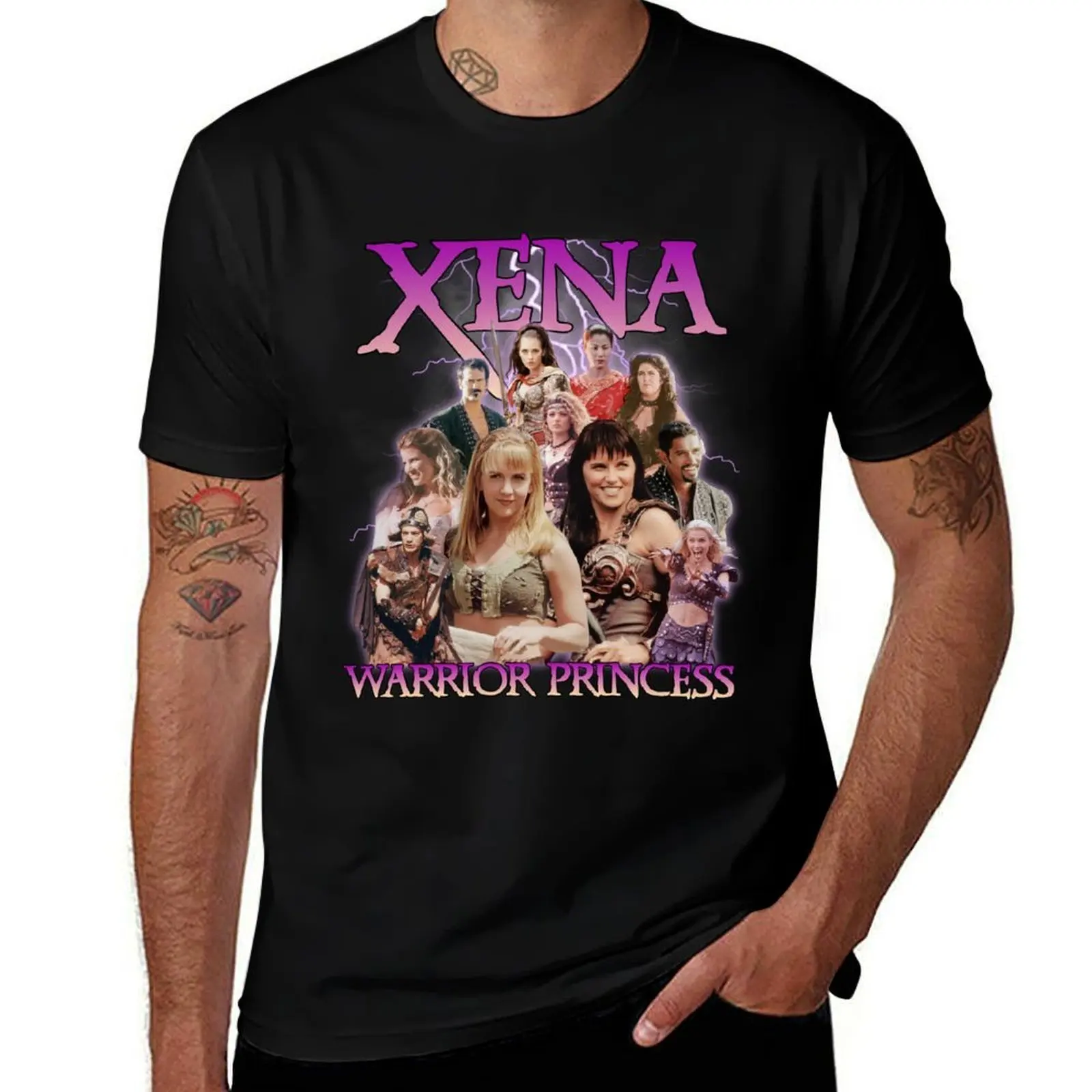 Xena Warrior Princess Cast T-Shirt Large Size Loose Casual Tee