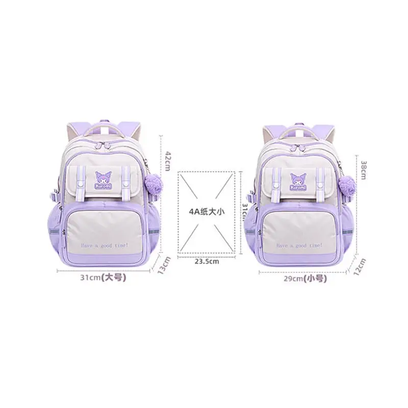 Anime Sanrioed Large Capacity Shoulder bag Cinnamoroll Kuromi Melody Children Backpack Cartoon Cute School Bag Gift for Friend