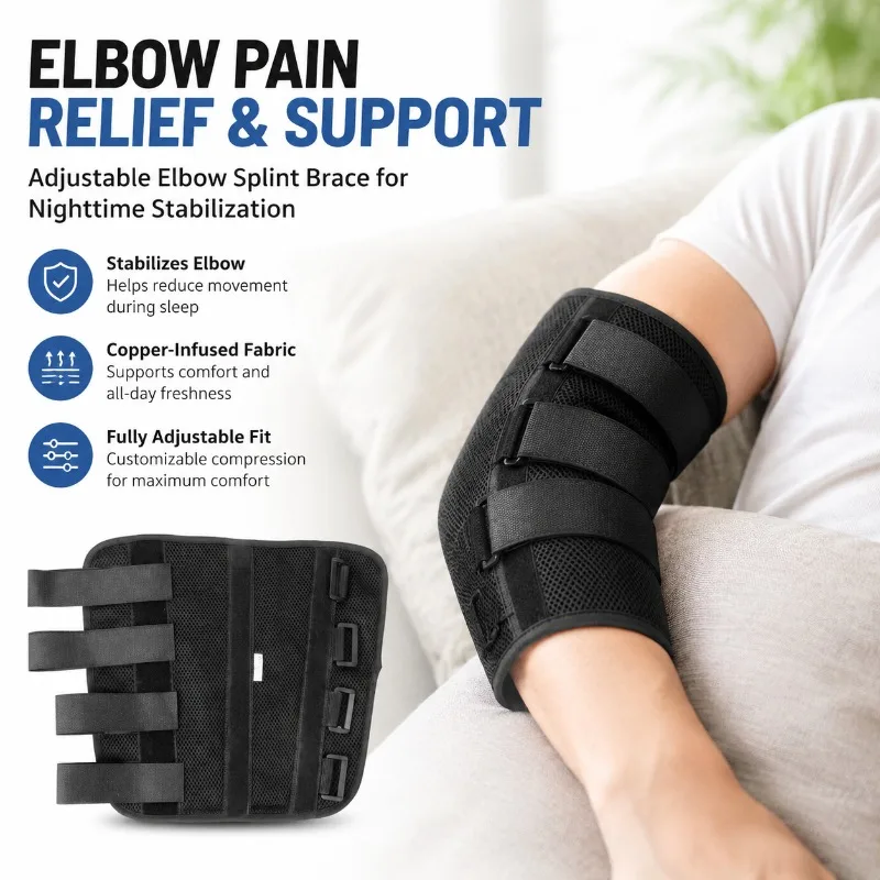 

Elbow Immobilization Brace Upper Limb Straight Splint Rehabilitation Training Gear Medical Elbow Support Fixing Strap