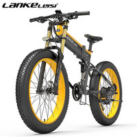 LANKELEISI Electric Bike Mountain Snow Off-Road Ebike 48V17.5AH 26 Inch Fat Tire Folding Adults Electric Bicycle XT750 PLUS