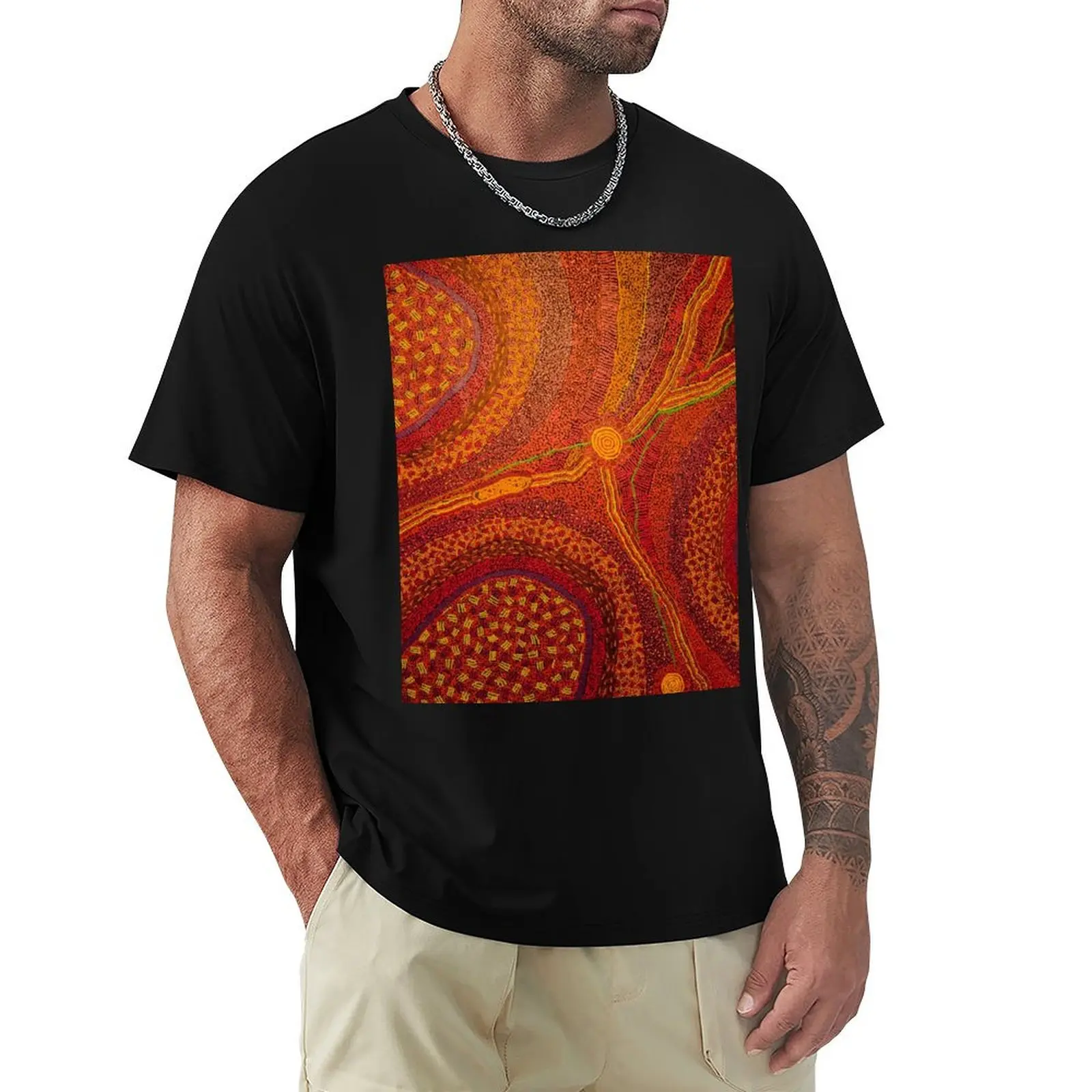 

Australian Aboriginal art vintage T-Shirt tops summer 2025 customs design your own plain white t shirts men