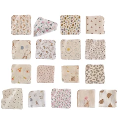 Multi-pattern Baby Washcloth Soft Reusable Newborn Face Towel Cotton Baby Wipes