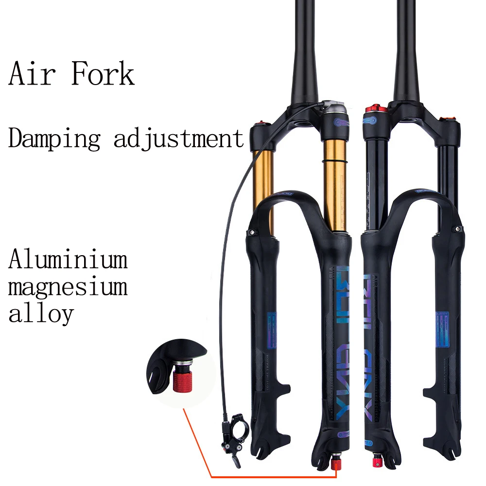 Mountain Bicycle Suspension Forks 26/27.5/29inch MTB   Bike Air  with Rebound Adjustment 28.6 straight/vertebrae