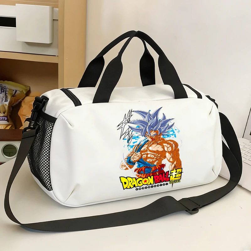 Dragon Ball Reisetasche Cartoon Son Goku Outdoor Gepäcktaschen Anime Schriftzug Große Reisetasche für Damen und Herren Oxford Sporttaschen