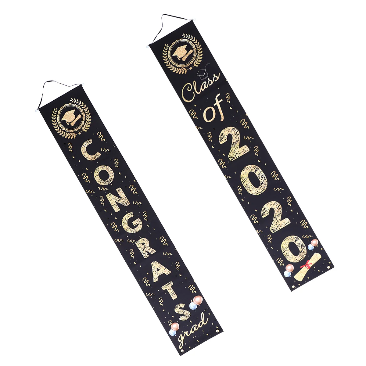 1 زوج موسم التخرج راية 2020 حفلة التخرج الديكور نافذة الباب معلقة راية لوازم الحفلات للمنزل مأدبة #5