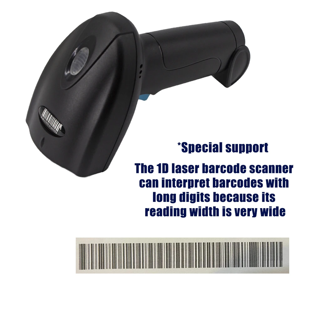 1D Laser Barcode Scanner Ultra Wide Reading Diameter Barcodes With High Readable Digits Can Quickly Interpret All 1D Barcodes