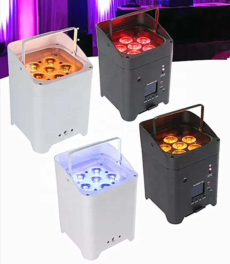 

Long Standby Time Wedding Stage DMX Wireless Powered 6In1 RGBWAUV 6X18W Uplights Battery Led Par Light