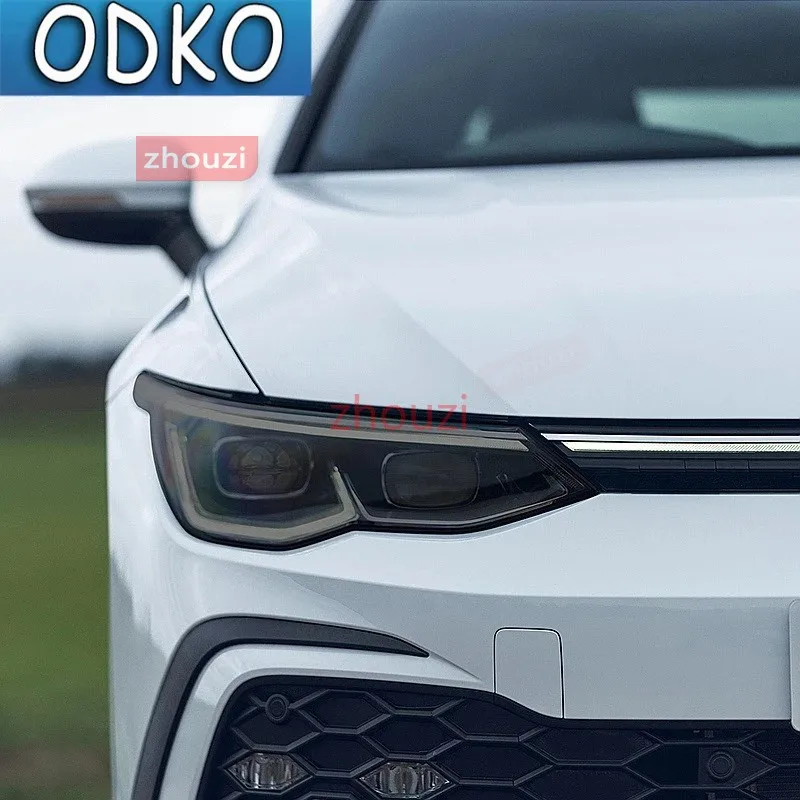 For Volkswagen VW Golf 8 MK8 R Line GTI 2020 2021 Car Headlight Tint Smoked Black Protective Film Transparent TPU Sticker view 2