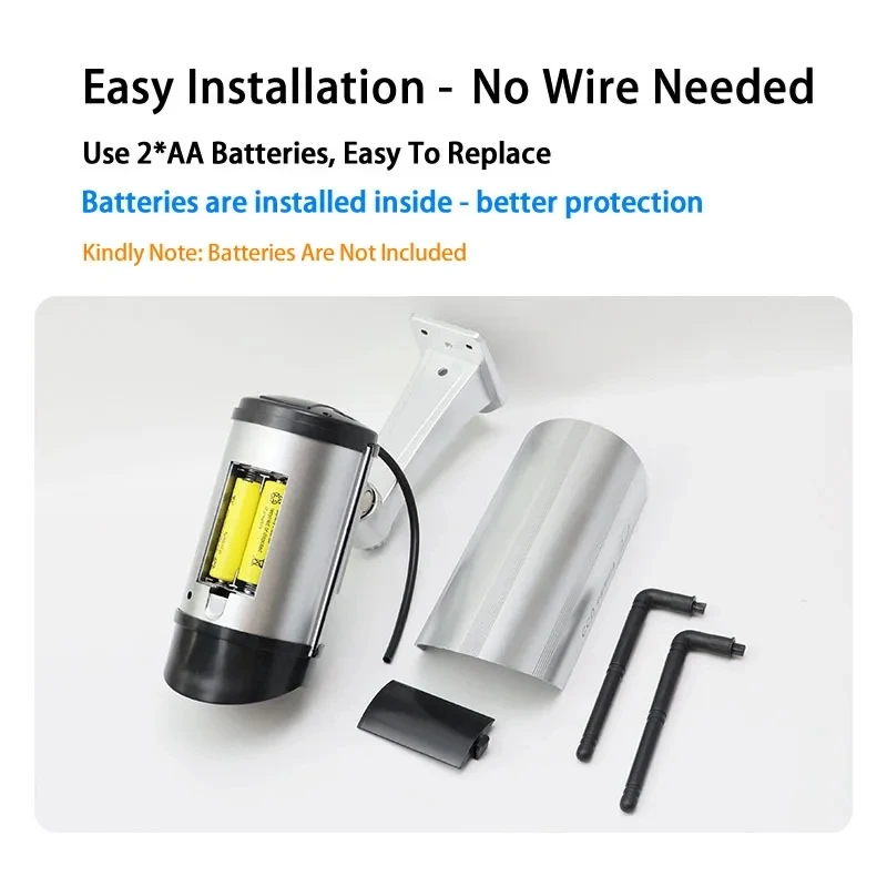 Plastic Fake CCTV Camera Dummy Wireless Camera With Simulation Antena Red Led Flashing AA Battery Surveillance Security System