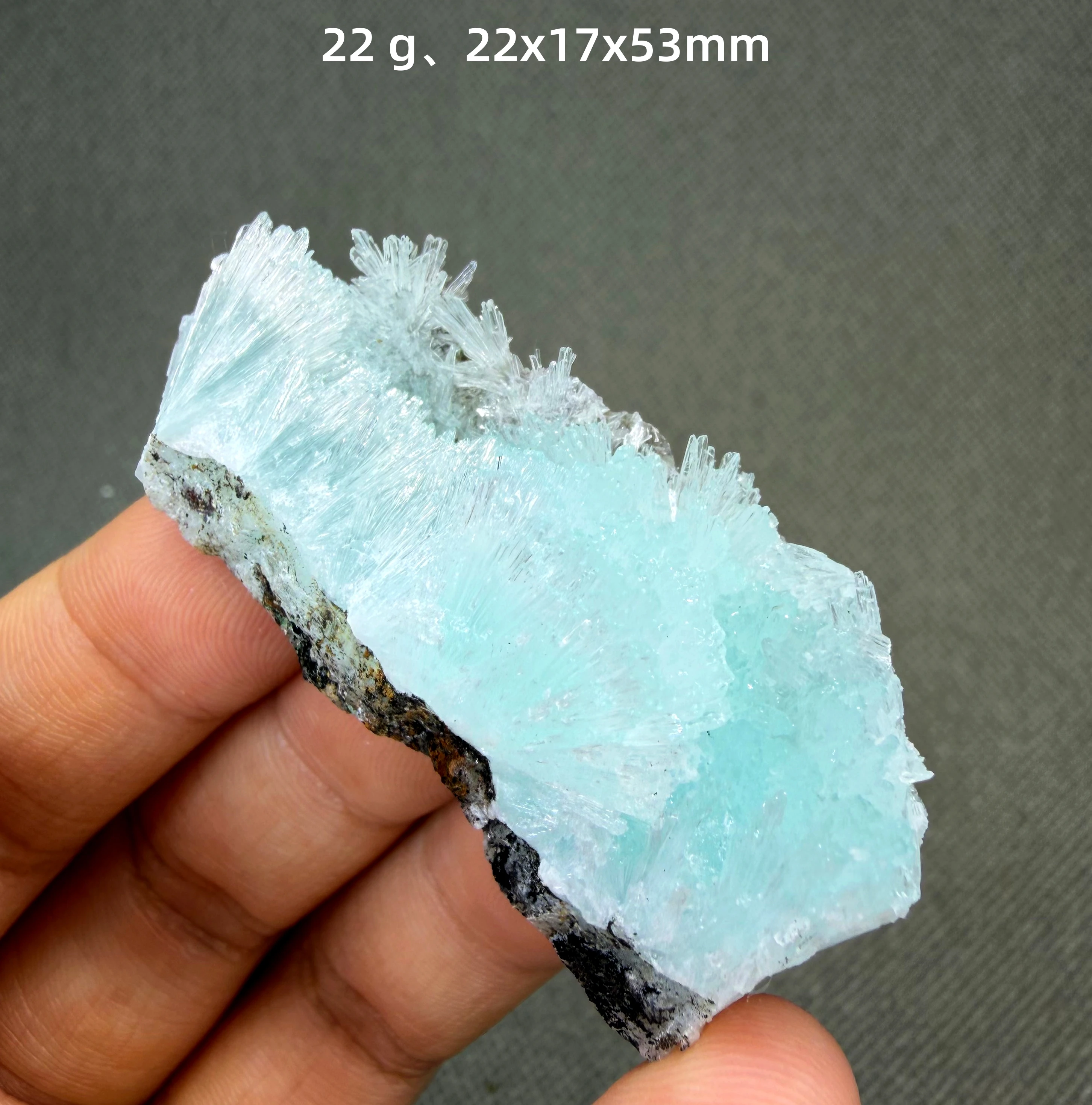 Natural Blue Aragonite Crystal Cluster Radiating Needles Pale Blue Mineral Specimen Home Decor