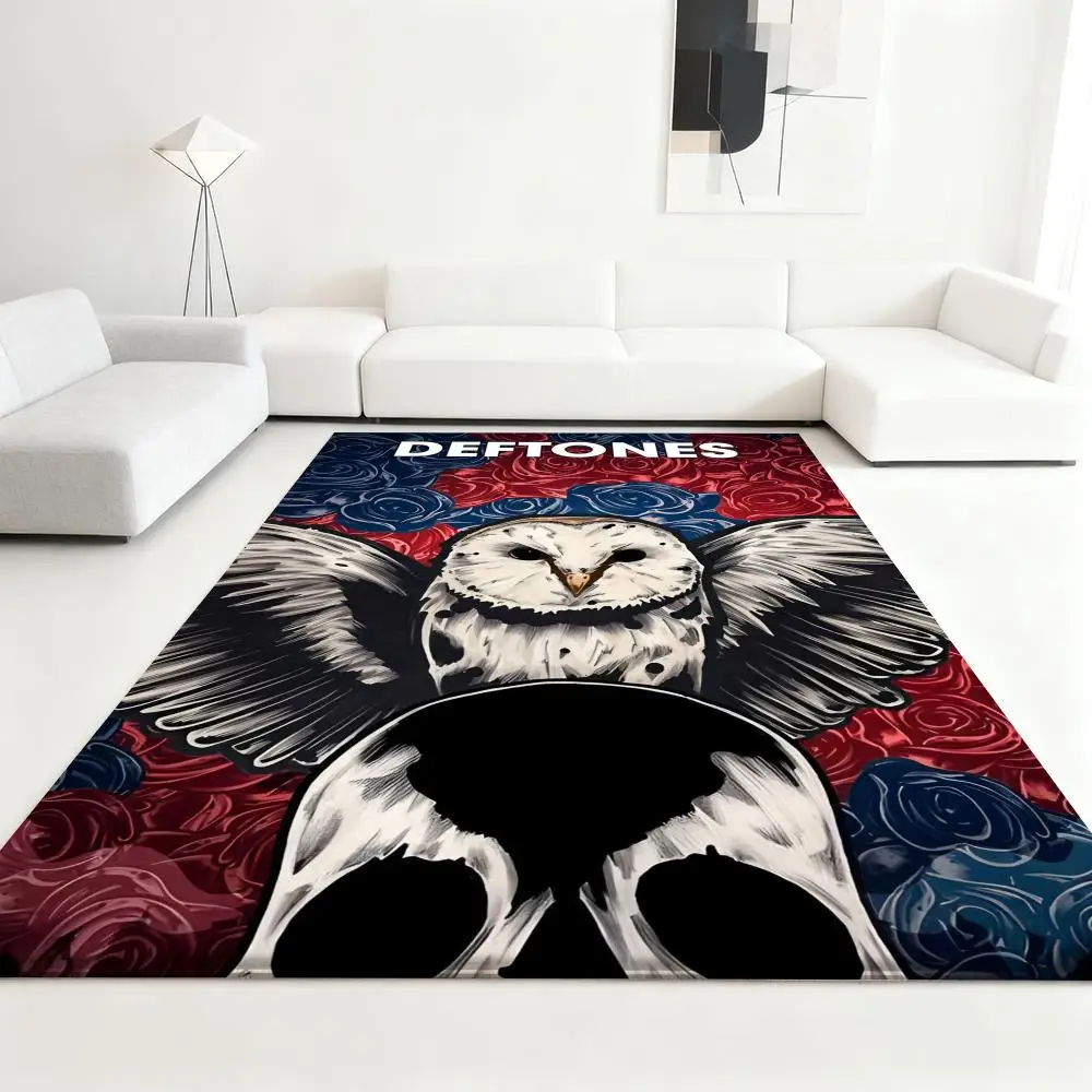 

D-Deftones-Band Cool fashion Floor Mat Soft Thickened Absorbent Non-Slip Bedroom Living Room Door Mat Home Decor Flannel Rugs