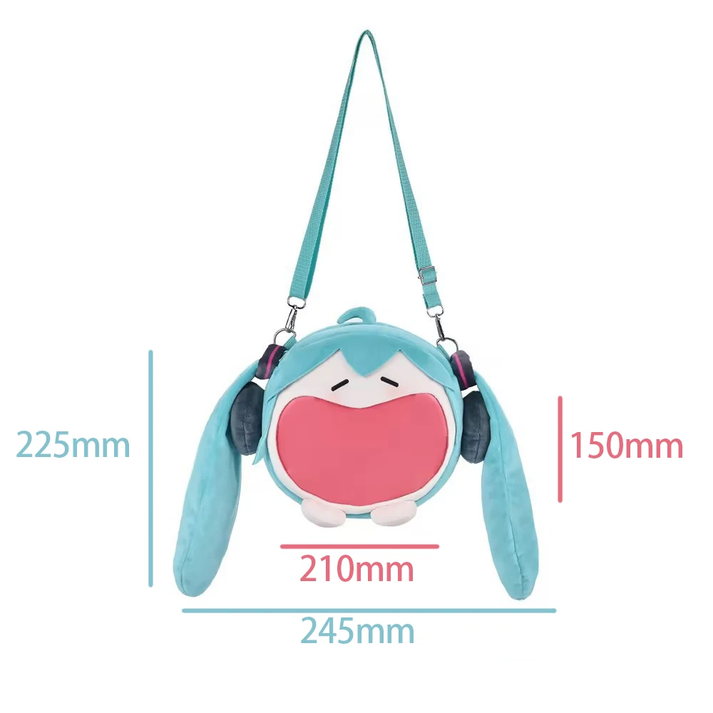 Kawaii Hatsune Miku Version Tasche Kawaii Multifunktionale Plüschtasche Kopfhörer Aufbewahrungspaket Tasche Geldbörse Niedlicher Rucksack Geschenk