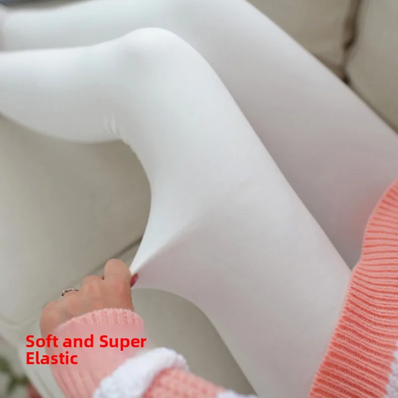 Leggings blancs doublés en Fce pour femmes, pantalons longs pour printemps, automne et hiver, chaussures Sos chaudes pour adultes, tissu mixte