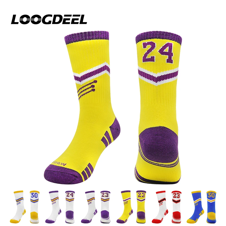 

Loogdeel Thin Children's Basketball socks Breathable Non-slip Professional Sports Socks Bboys' Crew Cotton Socks For Elementary