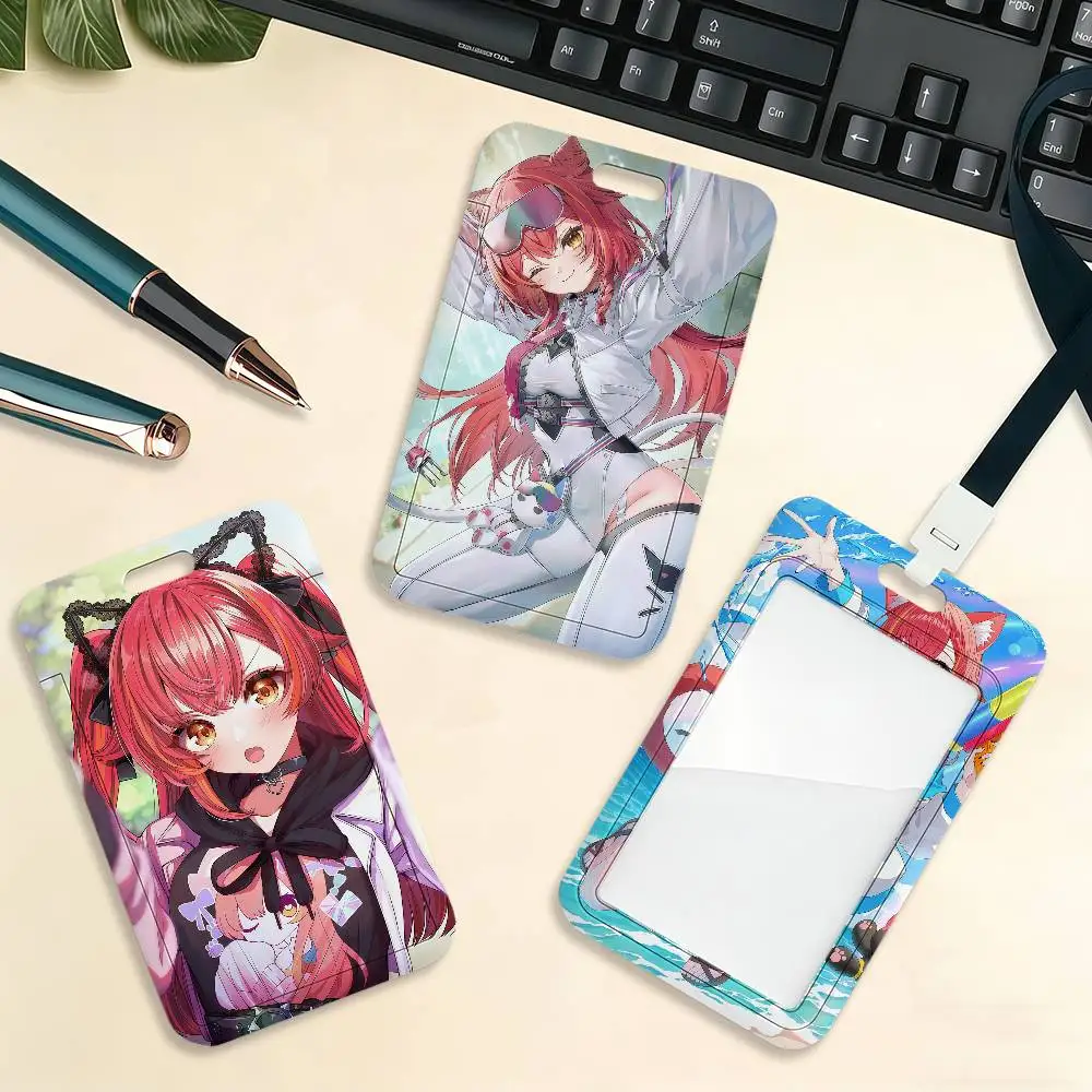 Anime Gril V-VSPO N-Nekota T-Tsuna Card Holder Cardcase Bank Credit Student ID Subway Work Permit Badge Holder Door Card