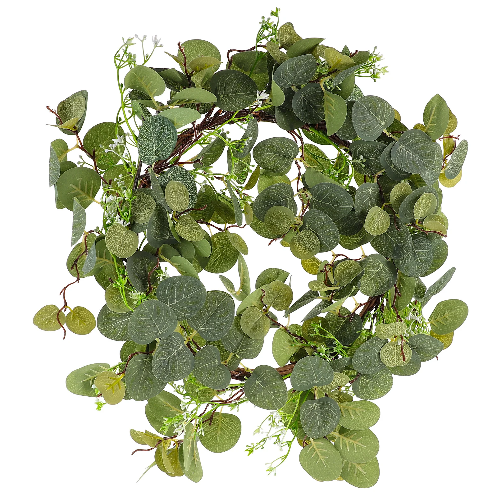 

Leaf Garland Decoration Realistic Eucalyptus Wreath For Front Door Wall Decor Outdoor Indoor Hanging Greenery Wreaths Ornament