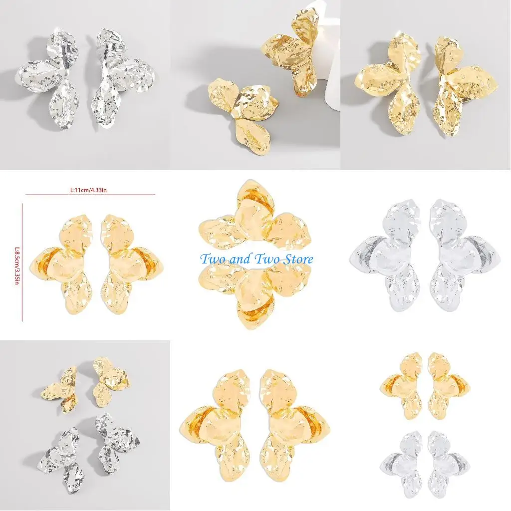 

HX6F Модные серьги-лепестки. Отличительные текстурированные серьги. Серьги для вечеринок.