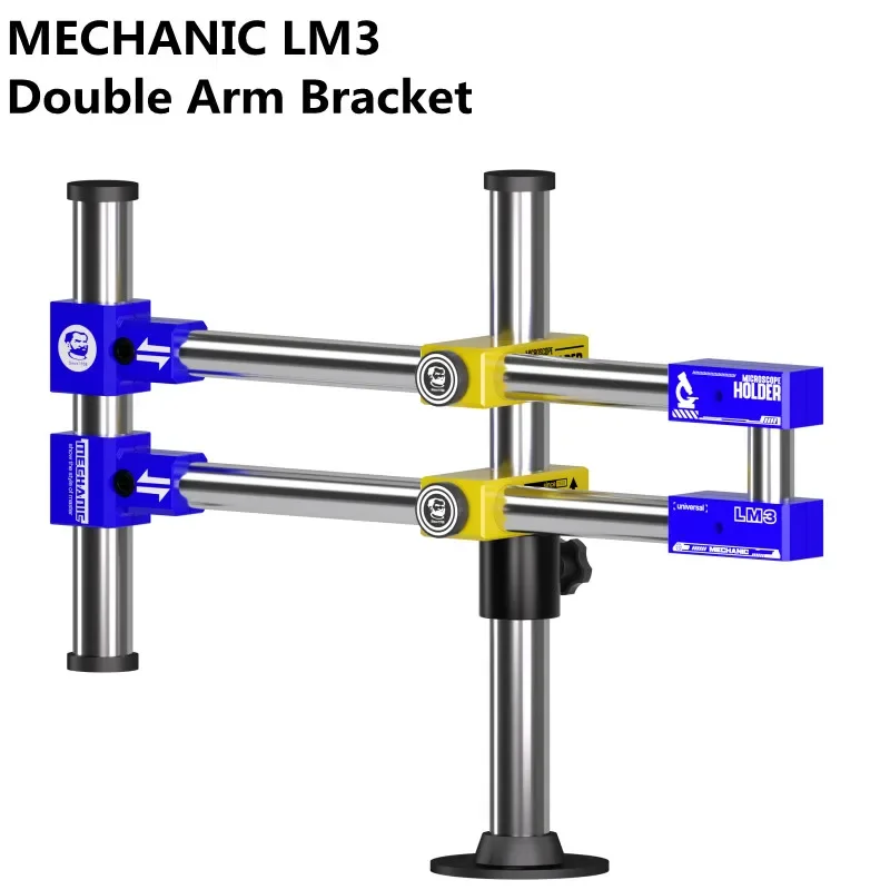 MECHANIC LM3 360° Rotation Dual Arm Bracket  for Mobile Phone Motherboard PCB Soldering Repair Microscope Bracket Boom Stand