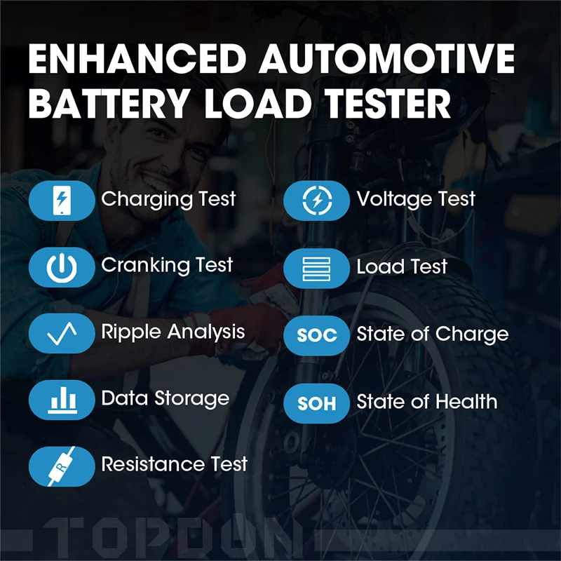 BT200 12v 24v AGM GEL EFB Portable Automotive Vehicle Car Electronic Laptop Battery Tester Analyzer