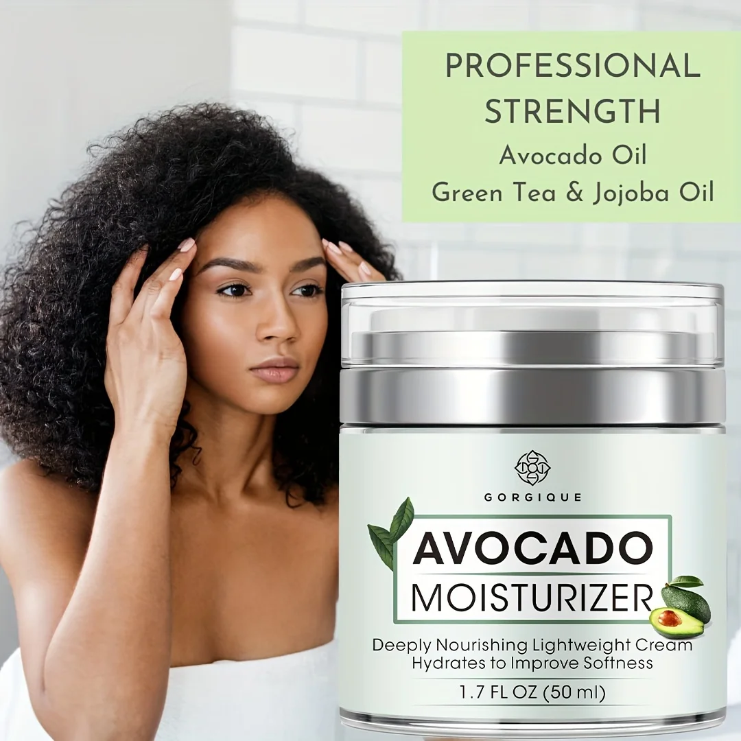 Glow Boosting Avocado Moisturizer for Face Neck Decollete Super Moisturizing Facial Lightweight Cream