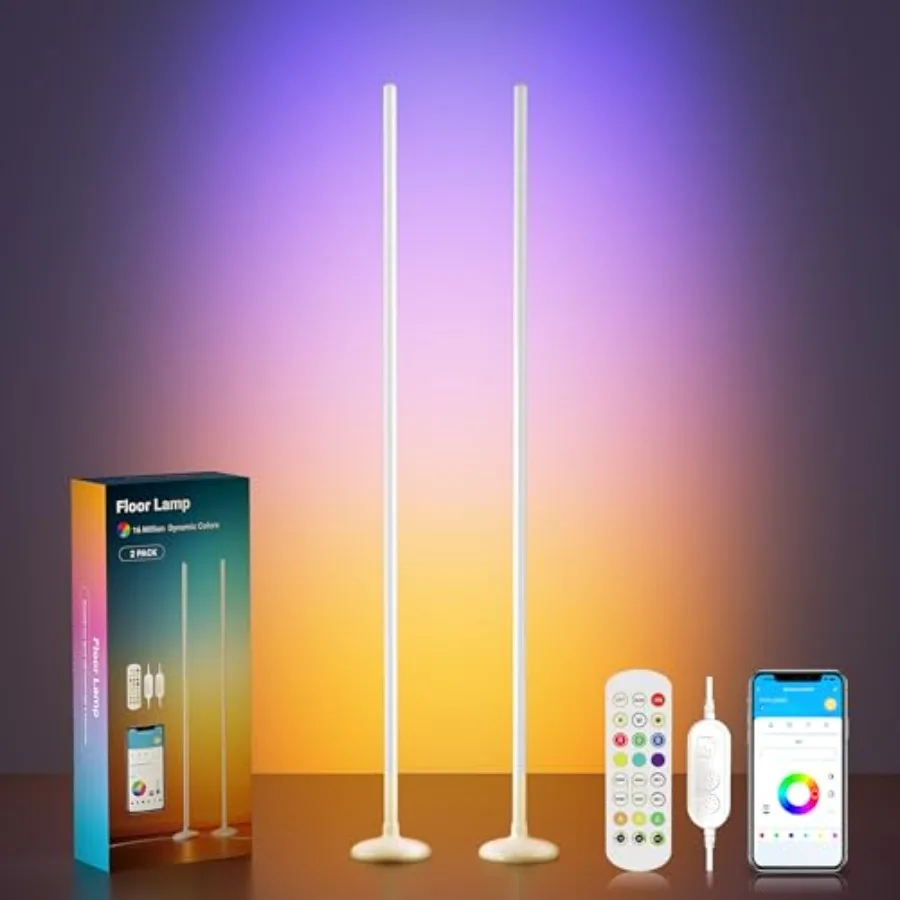 

Smart Floor Lamps for Ambient Lighting Crystal Joint Design Modern LED Corner Light with RemoteandAPP Control Music Sync Color