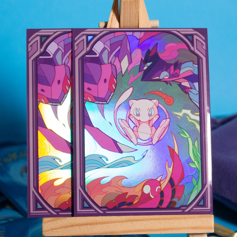 

64 шт./компл., матовые рукава для карт Mew, чехол для карт Pokemon PTCG, чехол для карт «сделай сам», чехол для карт Mew 66*91 мм