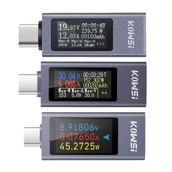 Type-C Tester DC Digital Voltmeter Amperimetro Current Voltage Meter Amp Volt Ammeter Detector Power Bank Charger Indicator