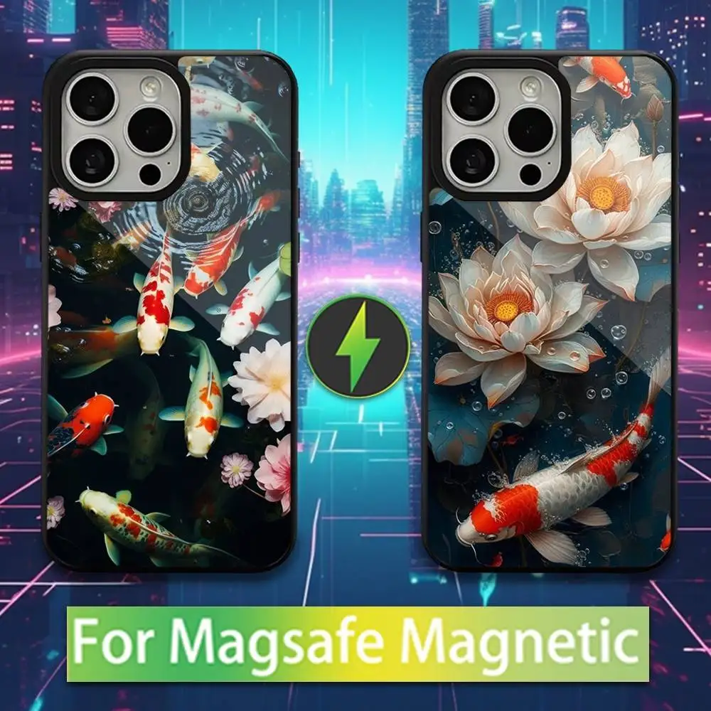 

Koi Carp Painting Art Phone Case For iPhone 16,15,17,14,13,12,11,Pro,Max,Plus,Mini,Magsafe,Magnetic Wireless Charging Case