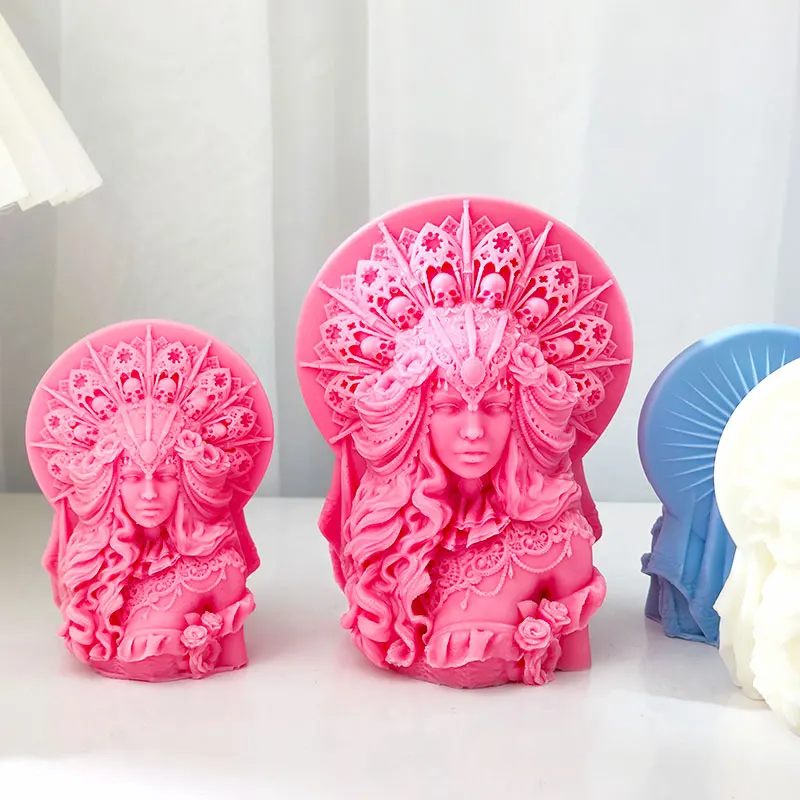 Half body Queen Candle Mold Art Candle Home Decoration Aromatherapy Gypsum Queen Avatar Mold