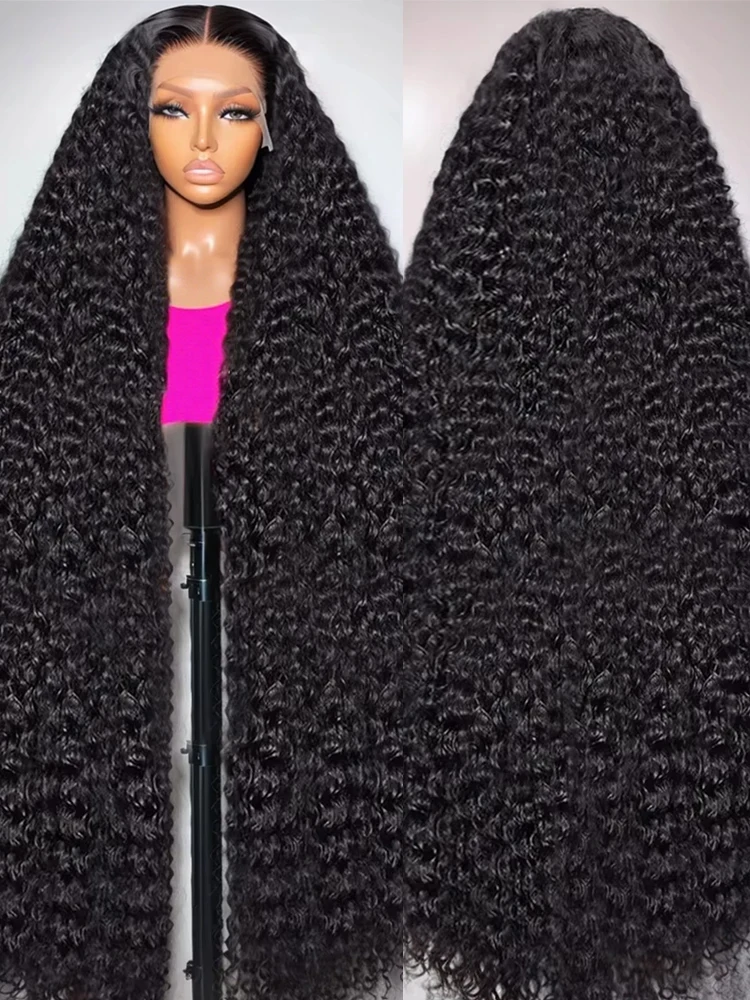 

40 46 дюймов 13x6 HD Глубокие волны Кружевные фронтальные парики Прозрачные 13x4 360 Водные вьющиеся парики из натуральных волос на кружеве для женщин Плотность 300